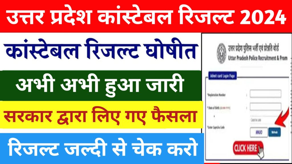 UP Police Constable Result 2024: