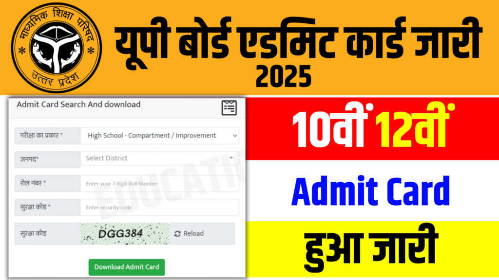 UPMSP 10th 12th Final Admit Card 2025:-